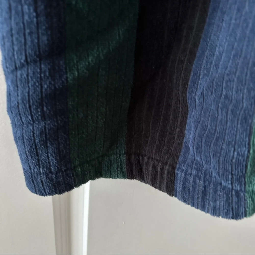 Vintage 80s/90s Claybrooke Green Blue Thick Terrycloth Robe Unisex One Size Bath - Picture 7 of 16